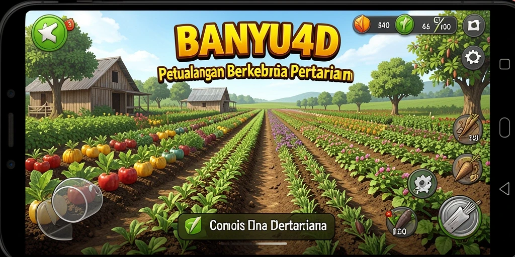 Tampilan screenshot utama BANYU4D dengan aktivitas bertani yang menyenangkan.