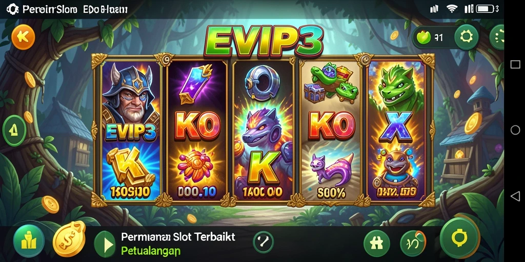 Screenshot gameplay EVIP3 yang menunjukkan keseruan dalam permainan Slot.