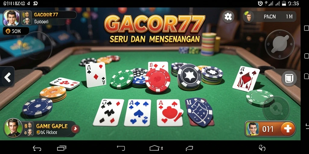 Gameplay seru GACOR77 dalam permainan Gaple.
