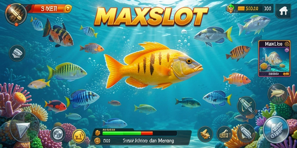 Gameplay menarik dengan aksi menembak ikan yang seru.