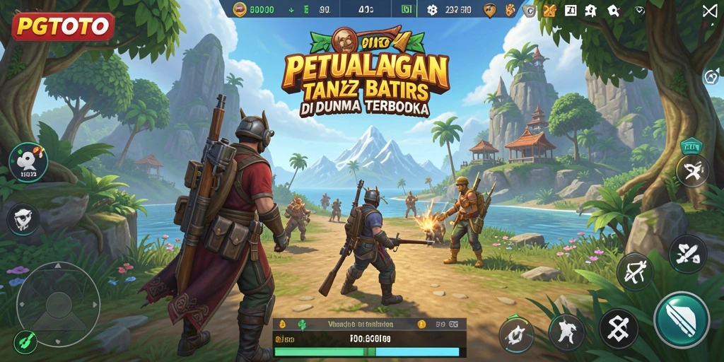 Screenshot PGTOTO yang menampilkan eksplorasi dunia terbuka yang luas.