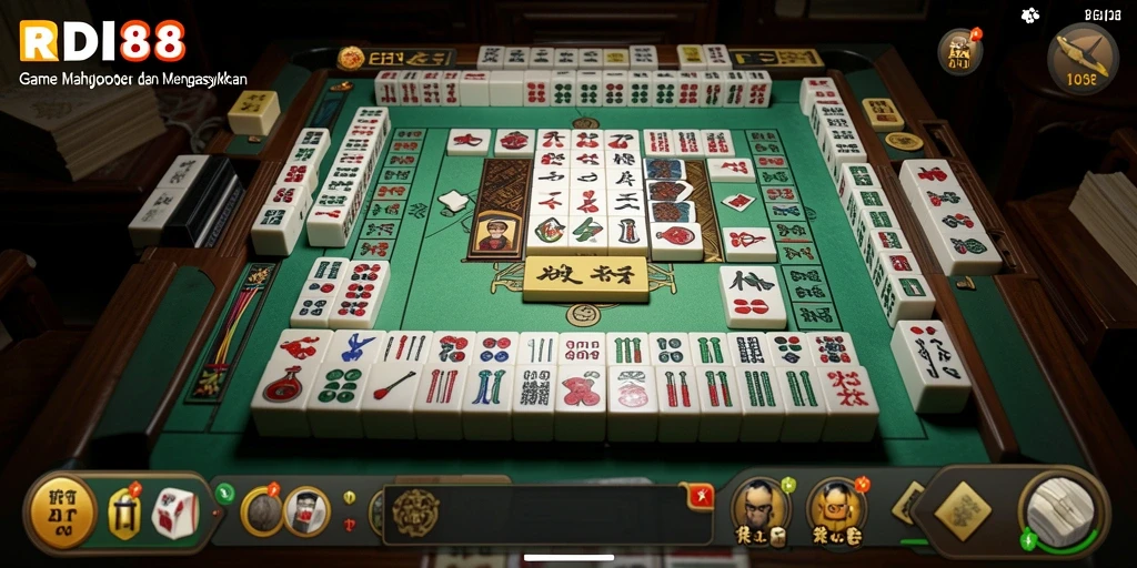 Gameplay Mahjong yang seru di RDI88 dengan ubin menarik.